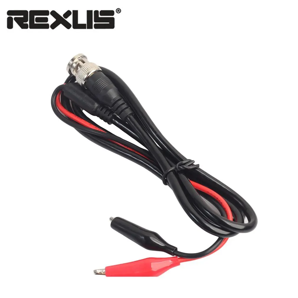 REXLIS 1 м BNC Q9 штекер для двойной крокодил электроды для осциллографа провод зонда Кабель для осциллографа измерительный прибор