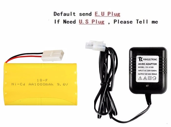 Red Модель H) Ni-CD 9,6 в 1000 мАч батарея+ USB зарядное устройство для Rc игрушки автомобиль Танк Поезд Робот Лодка пистолет AA 9,6 в перезаряжаемый аккумулятор - Цвет: Red