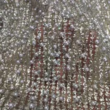 Серебряный цвет с бусинами Блестящий французский чистая кружевная ткань африканский тюль с приклеенными блестками кружевное JRB-112202 для женщин вечернее платье