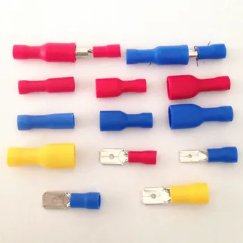 

Crimp Terminal Spade Blue 6.3mm 16-14AWG Female Male Electrical Wiring Cable Plug Connector Insulated FDFD2-250 20/10/5 Pairs