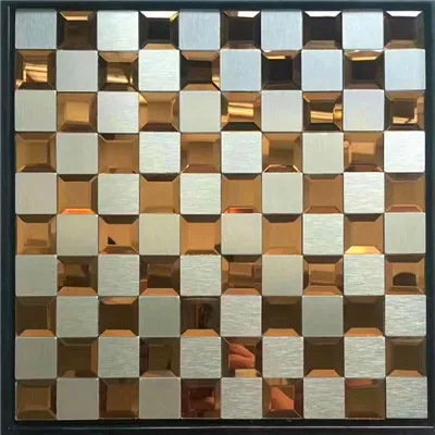 E Aluminum composite mosaic beveled mirror five sides edging glass tile living room bedroom bathroom self-adhesive wall stickers - Цвет: E