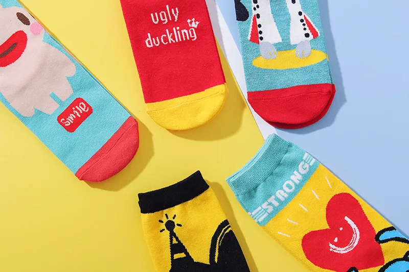 Autumn Winter New Design Women Socks Funny Sock Cotton Cartoon Animal Jacquard