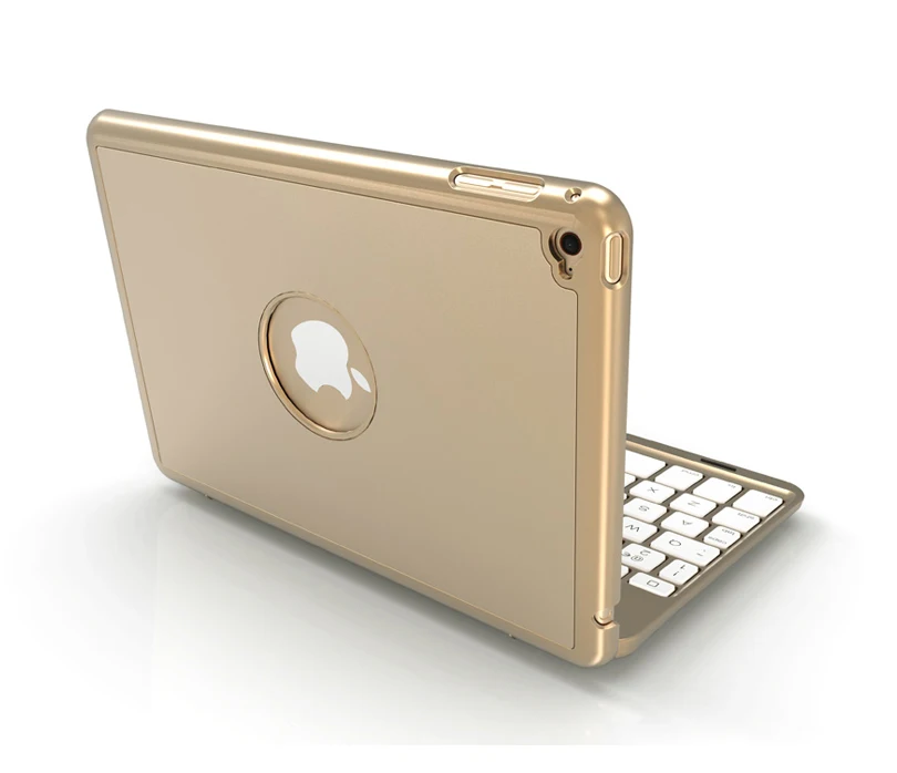 [Новинка] алюминиевая Беспроводная bluetooth-клавиатура 4,0 для iPad mini 4/5, металлический жесткий чехол+ Интеллектуальный переключатель включения/выключения+ 7 цветов подсветки