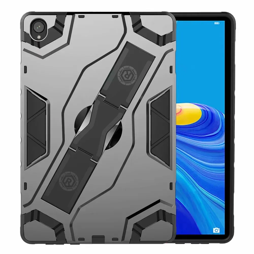 Противоударный Прочный ПК+ ТПУ чехол для huawei MediaPad M6 10,8 ручка подставка чехол для M6 10,8 ''PRO SCM-AL09/W09+ пленка+ стилус - Цвет: Черный