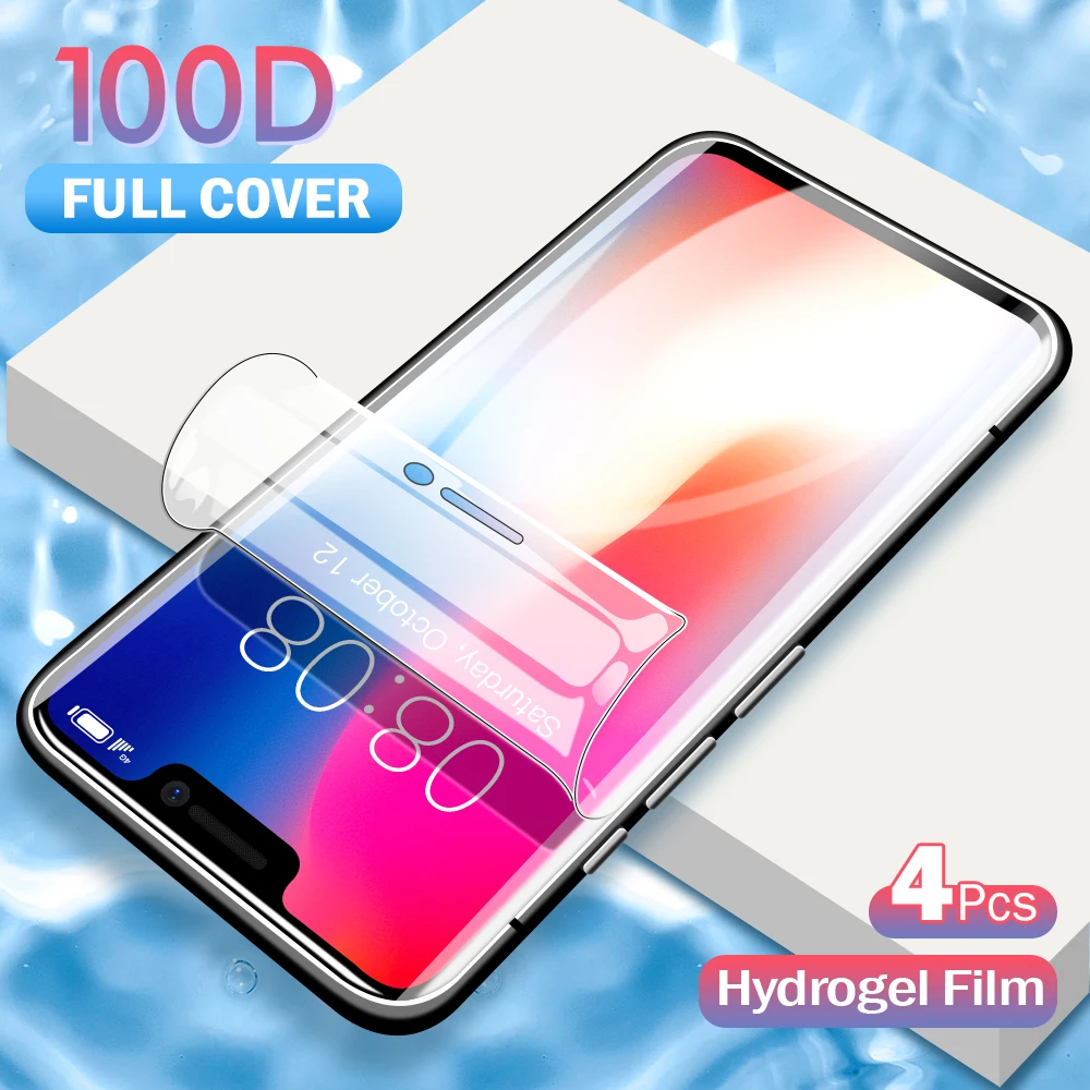 100D Защитная Гидрогелевая пленка для iPhone 11 Pro Max XR X XS 6 6s 7 8 Plus мягкая защитная экрана