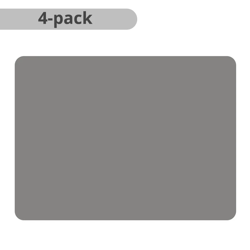 Салфетки на Рождество, Нескользящие силиконовые коврики на стол, термостойкие, устойчивые к пятнистости противоскользящие моющиеся, набор из 4 - Цвет: Светло-серый