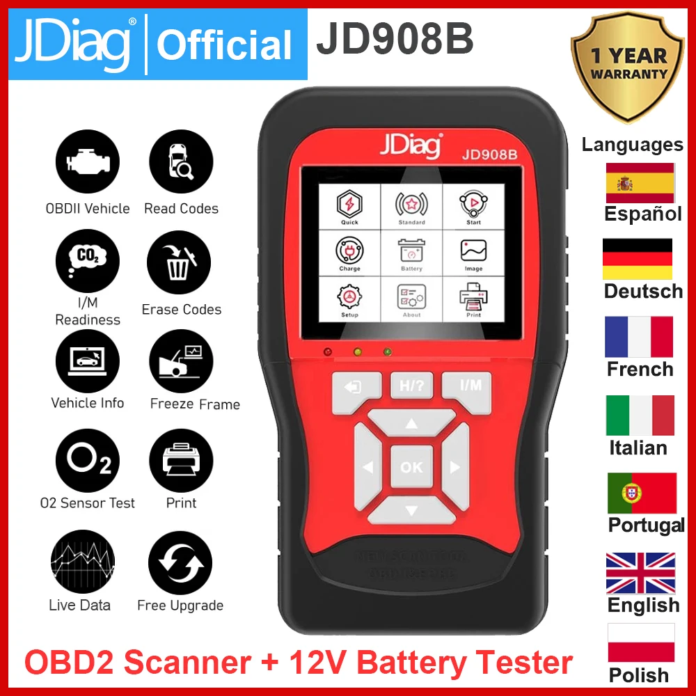 Сканер JDiag JD908B OBD2 12 В | Автомобили и мотоциклы