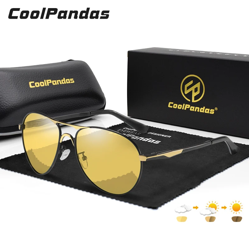 Мужские фотохромные поляризационные солнцезащитные очки CoolPandas классические для