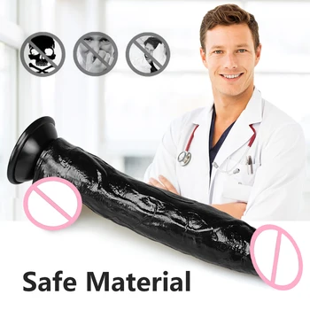 11.5 Inch Soft Realitic Dildo Silicon Large Black Giant Penis Vagina for Women Masturbator Adults Sex Toys for Woman Sex Product 2