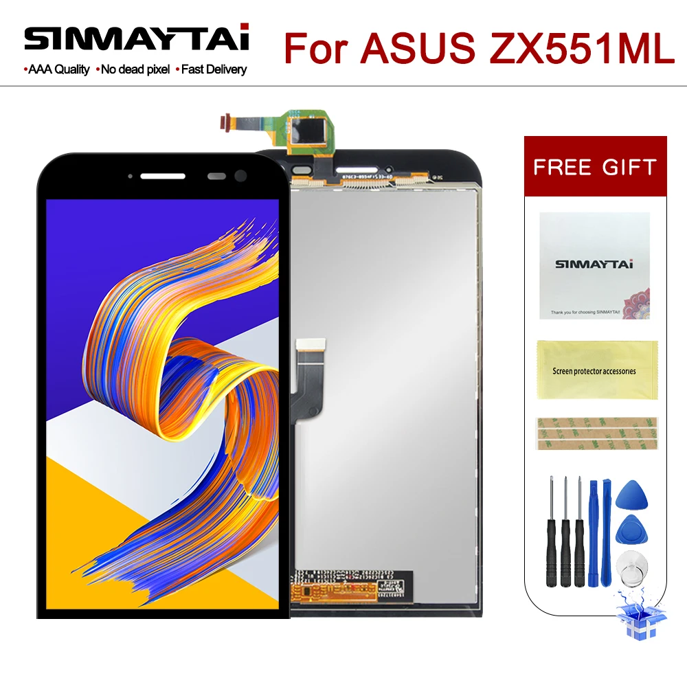 5.5&quot inch ZX551ML LCD For Asus Zenfone Zoom Display Touch Screen Digitizer Full Assembly free tools | Мобильные телефоны и