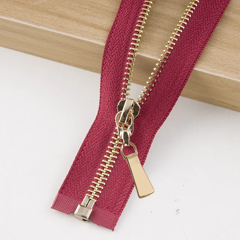 GoldWinered Meetee 1 шт. 85 см 5# металлическая молния открытый конец самофиксирующийся пуховик пальто застежка-молния DIY пошив костюма аксессуары для ремонта одежды ZA010 - Цвет: GoldWinered