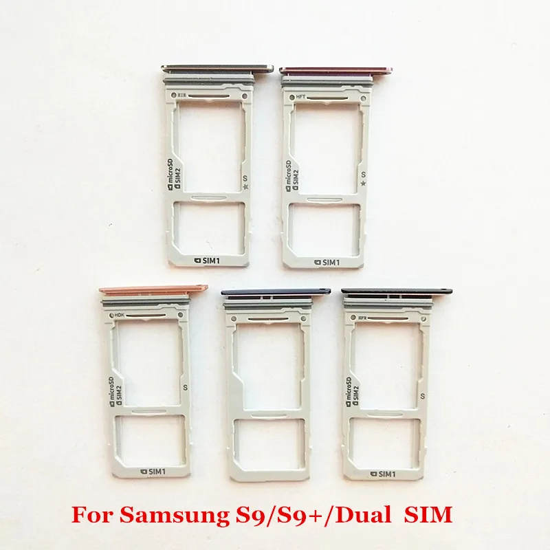 

100pcs/Lot Dual / Single Sim Card Tray Slot Holder Adapter For Samsung Galaxy S9 G960 / S9 Plus G965