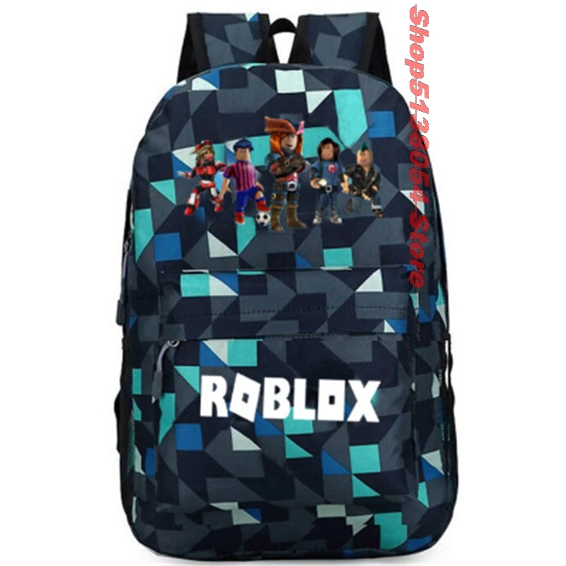 I ROBLOX клетчатый рюкзак, детская школьная сумка, женский рюкзак, подростковые школьные сумки, Холщовый студенческий рюкзак для мальчиков и девочек, детская сумка - Цвет: I