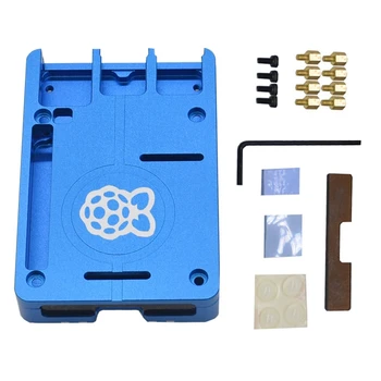 

HOT-Aluminum Alloy Shell Ultra-Thin Cooling Aluminum Alloy Box for Raspberry Pi 4B Thin