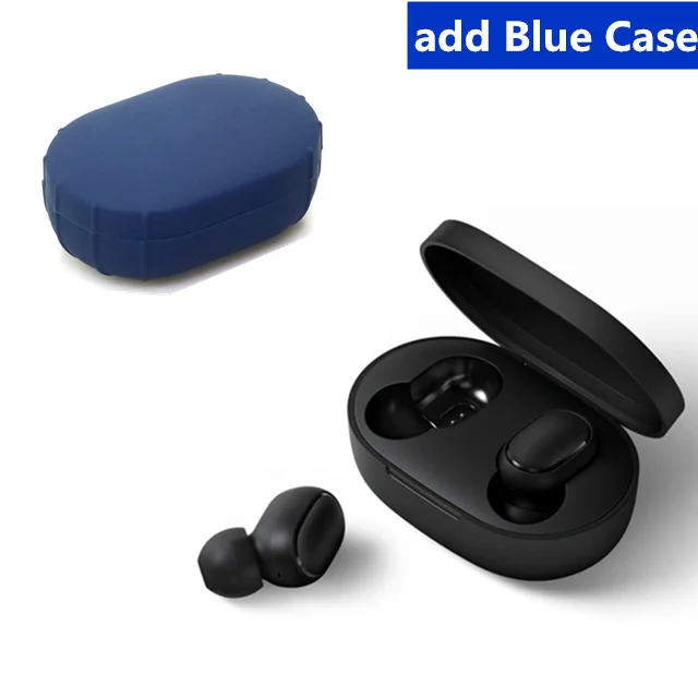 Xiaomi Redmi Airdots беспроводные наушники Bluetooth 5,0 Голосовое управление гарнитуры шумоподавление управление - Цвет: add blue case