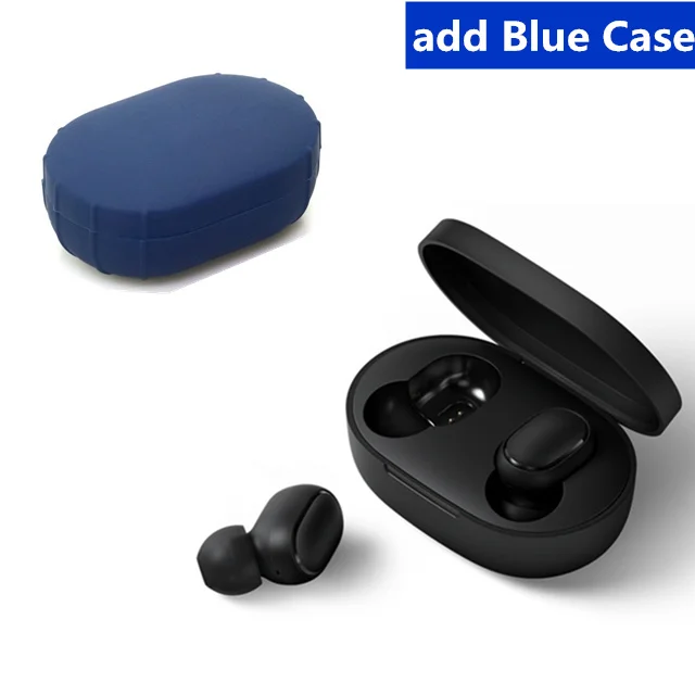 add blue case Xiaomi Redmi Airdots беспроводные наушники Bluetooth 5,0 Голосовое управление гарнитуры шумоподавление управление - Цвет: add blue case