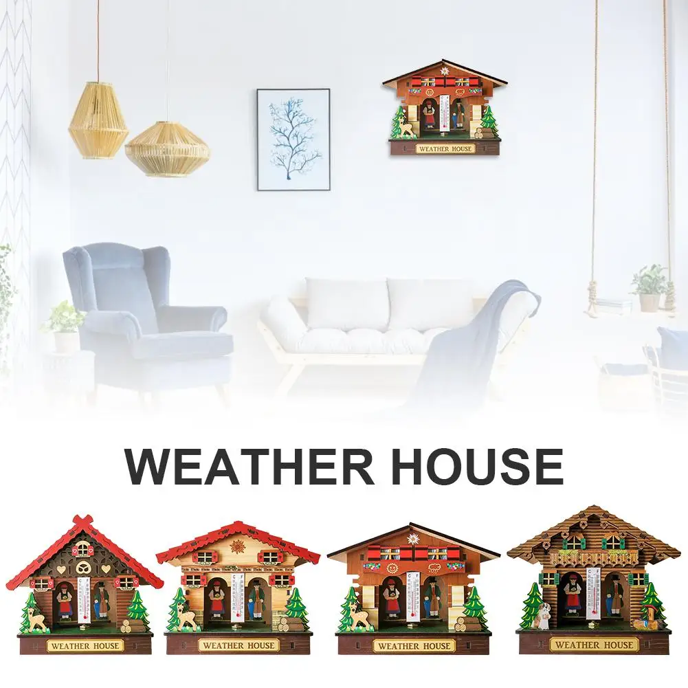 Деревянный Погодный дом, барометр термометр гидрометр, домашний настенный настенные декорации, украшения для детской комнаты