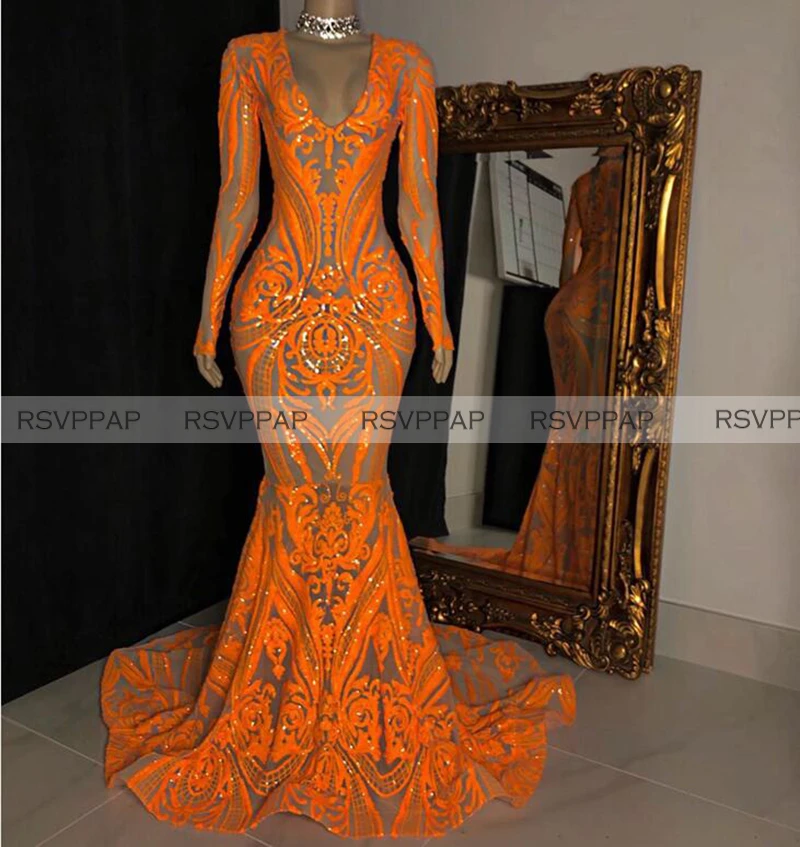 sparkly orange dress