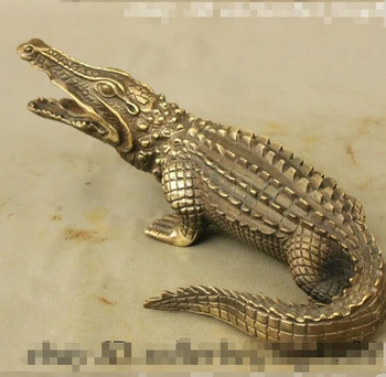 

ZSR 1026++++++10" FengShui Chinese Bronze Animals Winning Victory Crocodile Alligator Statue
