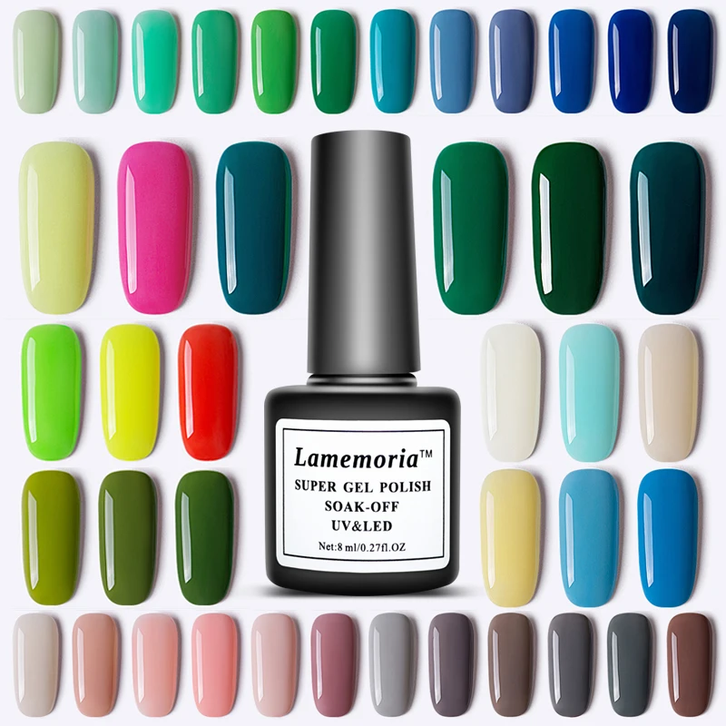 

144 Colors Gel Varnish Nail Polish Set Hybrid Manicure 8ML Semi Permanant UV Nail Art Prime Gel Nude Pink Blue Green