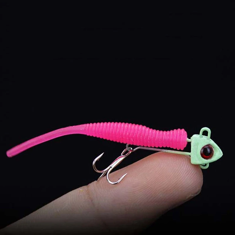 

Soft Lure Fishing Accessories With Treble Fishhook 2pcs/set Artificial Bait Mini False Fish Shape Lures Night-luminous