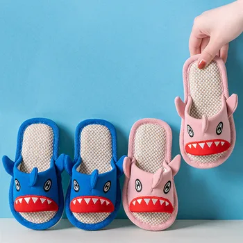 

Suihyung Kids Slippers Summer Indoor Shoes Linen Flip Flops For Boys Girls 2020 New Cartoon Non-slip Home Baby Children Slippers