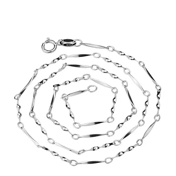 

Fine Silver Necklace Female Korean-style Simple Elegant Twisted Piece Chain Versatile Fine Silver N