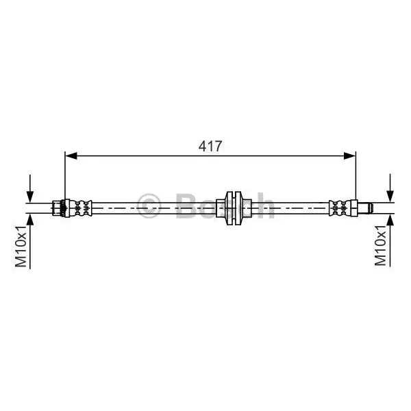 Шланг тормозной передний Renault Duster 10 BOSCH 1987481626