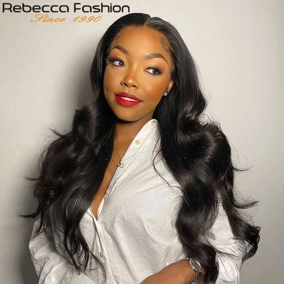 Прозрачные кружевные парики Rebecca HD волнистый парик на сетке спереди предварительно выщипанные из