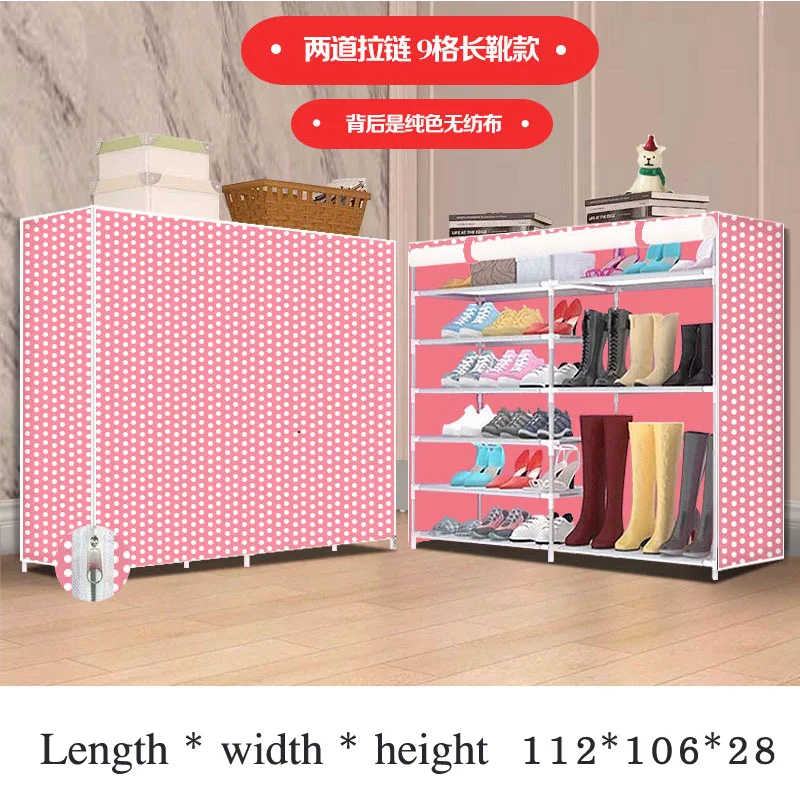 Simple Multi Layer Shoe Rack Oxford Cloth Galvanized Tube Assembled Storage Closet for Home Furniture Hallway Shoe Organizer