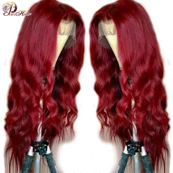 

99J Body Wave 13X4 Lace Wigs 180% Density Lace Front Human Hair Wigs Pre Plucked Hairline Remy Brazilian Lace Front Wig Pinshair