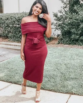 

Fashion Solid Woman Dress 2019 Spring Summer Casual Slash Neck Boho Maxi Dresses Short Sleeve Vestido