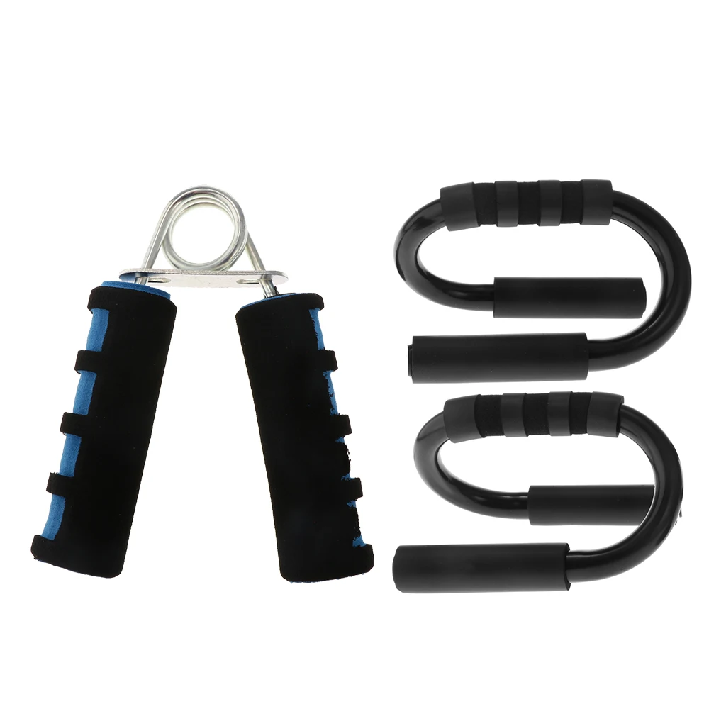 Steel Push up Bars Chest Muscle Pushup Stands& Hand Gripper Strengthener