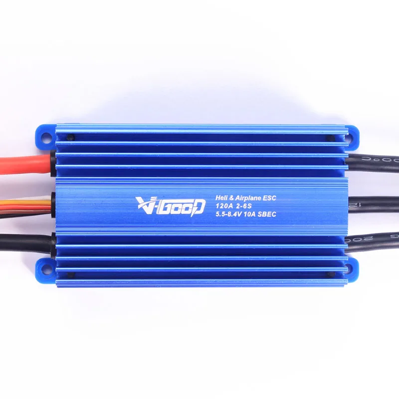 

1PCS RC Fixed Wing 120A Electronic Speed Controller Heli 120A6SSB ESC 5-8V 10A BEC 2-6S Lipo Parts for Model Aircraft Helicopter