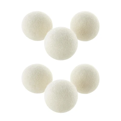 6pcs white 3 шт шарики для стирки, многоразовые шарики для сушки шерсти, шарики для стирки ткани, более мягкие шарики для чистки белья, барабанные сушилки - Цвет: 6pcs white