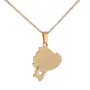 Stainless Steel Ecuador Map Pendant Necklaces Ecuadorian Maps Trendy Heart Jewelry 1
