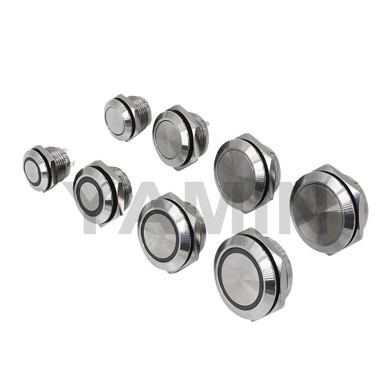  12/16/22mm Momentary Reset Short Metal Push Button Switch DIY Stainless Steel Ultrathin Lamp Waterp - 4000310874353