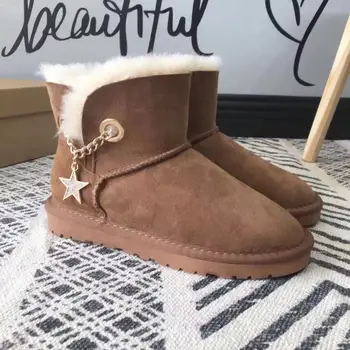 

Australia's top quality snow boots in 2019, short buckled women's shoes, real sheepskin, 100% natural wool, four colors