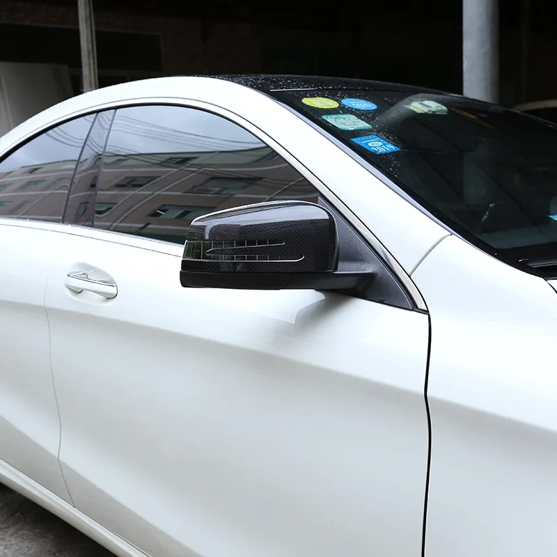 Настоящее углеродное волокно для Mercedes Benz W204 A W176 E W212 E W207 GLA X156 CLA W117 CLS W218 боковое зеркало заднего вида крышка наклейки