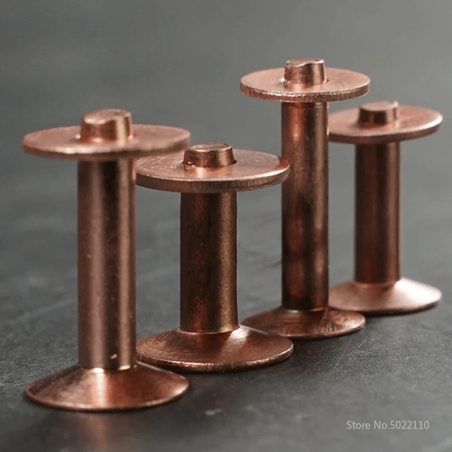 40pcs High Quality Solid Brass Copper Rivets & Burrs Leather Craft
