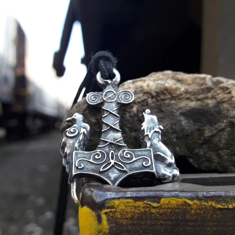 EYHIMD ожерелье с подвеской «Викинги Равенс» волк Тор молот Мьёльнир мужские нордические амулеты ювелирные изделия