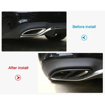 

Black Exhaust Muffler Cover Replacement Rear 2Pcs Moulding Accessories