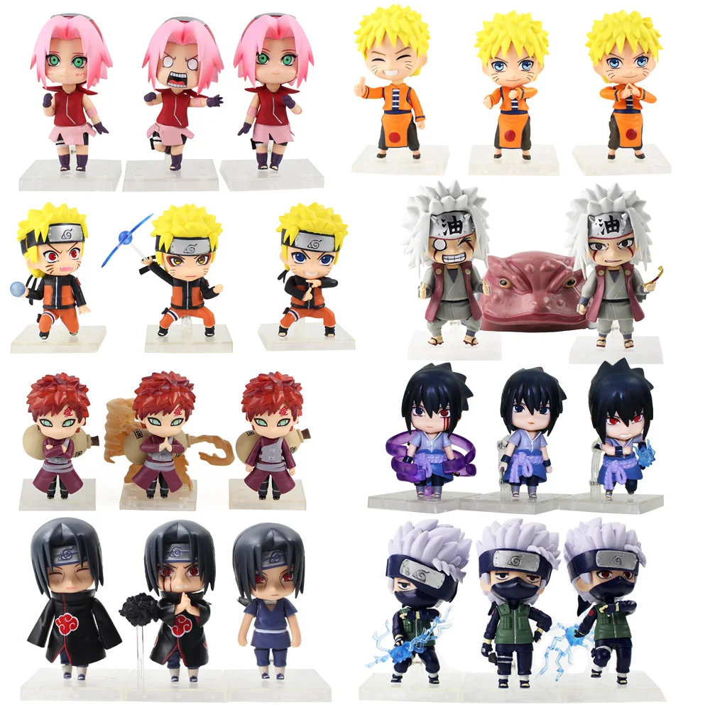 3 шт./компл. Наруто фигурка Q Edition фигурка Shippuden Uchiha SASUKE uzumaki Kakashi Sakura аниме Детская Коллекция игрушки