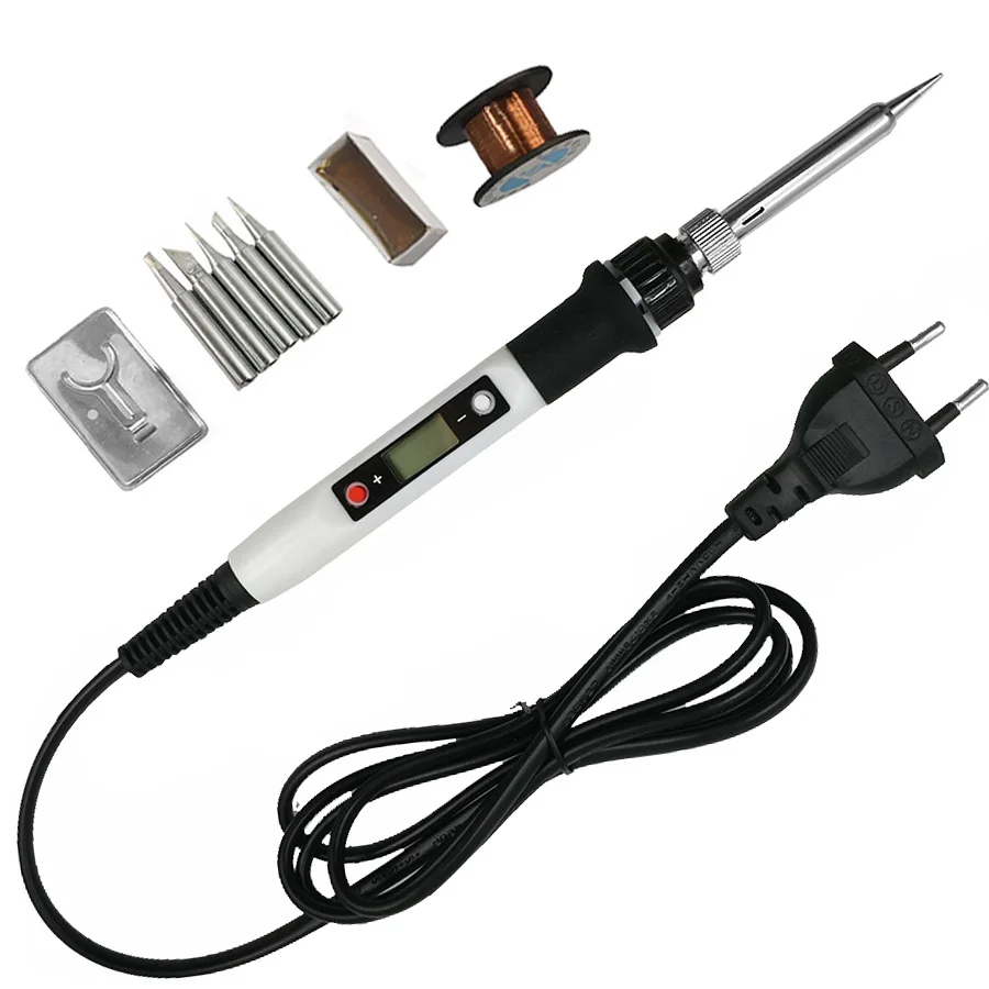 best soldering iron for electronics 80W Digital Electric Soldering Iron Kit Set Temperature Adjustable 220V 110V  Welding Tool  Ceramic Heater Soldering Tips Rework electric soldering iron Welding Equipment