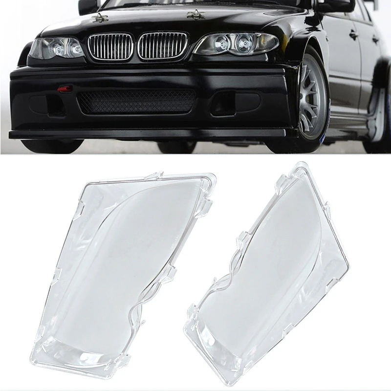 Left Right Side Car Headlight Lens Covers Head Lamp Cover For BMW E46 ...