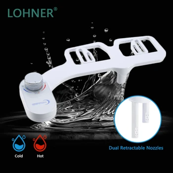 

Lohner Non-Electric Bidet Toilet Seat Bidet Attachment Self-Cleaning Nozzle-Fresh Water Bidet Sprayer Mechanical Muslim Shattaf