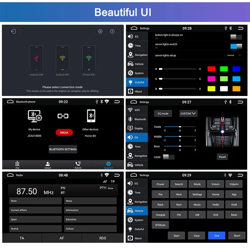 2GB+ 32G 2din android 9,0 автомобильный радио мультимедиа Универсальный стерео 7 дюймов 1080P gps BT wifi FM AM RDS DAB зеркальное соединение OBD2 видео-выход