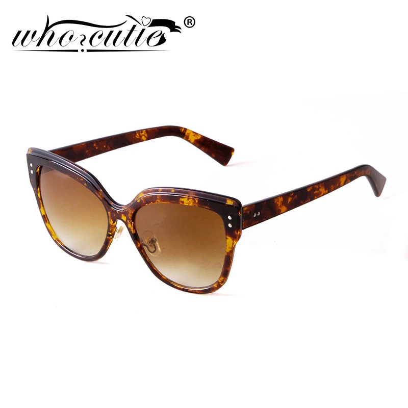 

WHO CUTIE 2021 Vintage Cat Eye Oversized Sunglasses Women Sun Glasses Fashion Cateye Frame Tortoiseshell Shades Eyewear Female