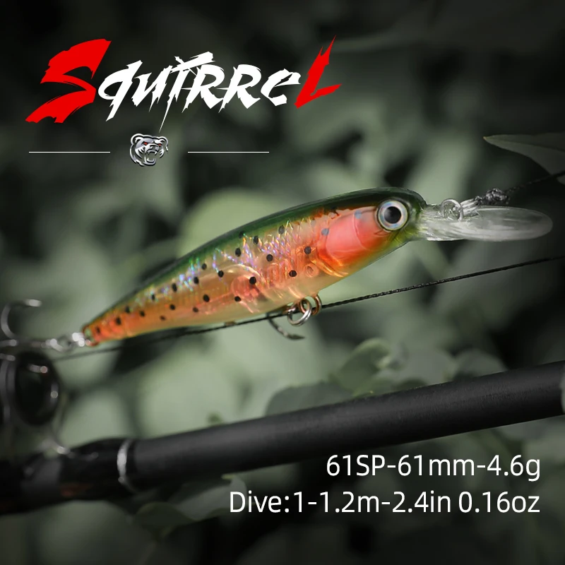 61mm 4.6g Fixed Weight Fishing Lures Minnow Crank Artificial Bait Tackle