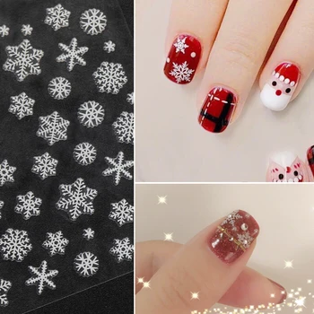 

10 pieces stickers for christmas nails decals snowflakes envelopes christmas snowman decorations for winter nails manicure tools